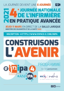 couverture programme JNIPA 2021 bleu ciel avec du texte ecrit en bleu fonce et orange