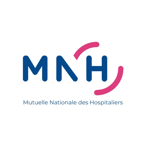 logo MNH avec H entoure de parentheses roses