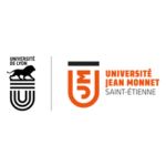 logo université jean monet saint étienne avec catouche oragne et noir