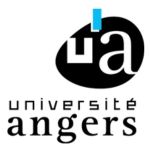 logo universite angers avec logo ua dans un cercle deforme noir et avec une barre verticale tourquoise